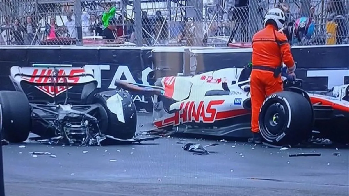 ¡Caos en Montecarlo! El coche de Mick Schumacher se partió en dos tras un terrible accidente - Eurosport